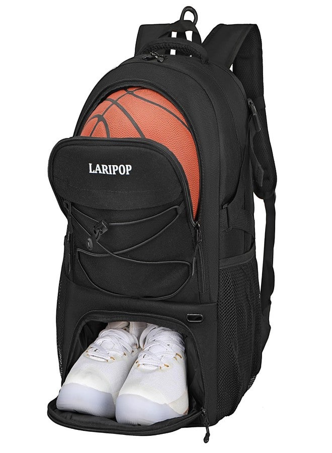 LARIPOP Basketball Bag Backpack with Ball Holder Shoes Compartment, Elite Backpack-Large Basketball Accessories Sports Bag - Image 1