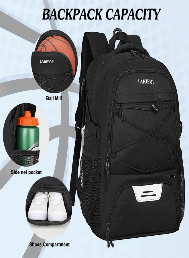 LARIPOP Basketball Bag Backpack with Ball Holder Shoes Compartment, Elite Backpack-Large Basketball Accessories Sports Bag - Image 3