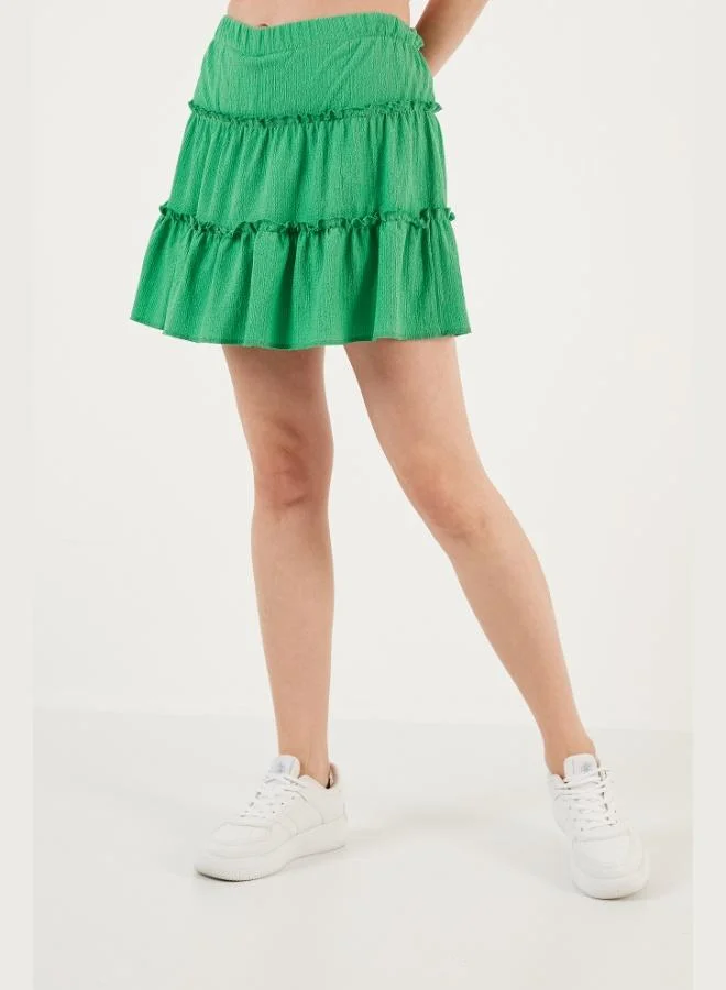 ليلا تنورة قصيرة نسائية بخصر مطاطي ليلا