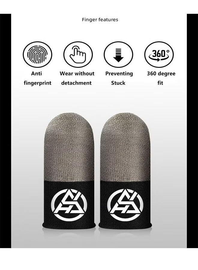 أربعة قفازات ألعاب للأصابع مع صندوق تخزين معدني، أكمام أصابع للعبة PUBG Mobile، قفازات ألعاب للأصابع للهواتف المحمولة - Image 2