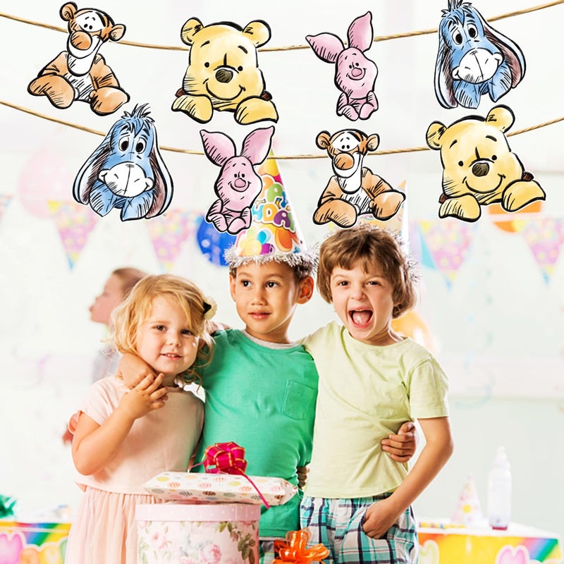 CORODER Winnie Banner For Baby Shower Decorations Birthday Banner Party Decoration Party Supplies(8PCS) - Image 2