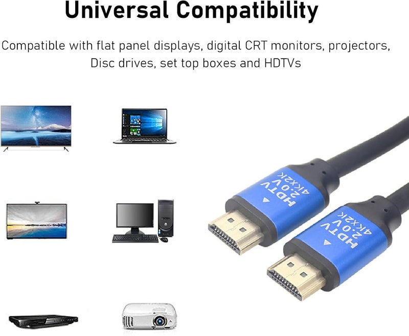جودة اقتصادية مطورة كابل SHDCable بطول 100 قدم، يدعم 4K 3D 1080P UHD بسرعة 18 جيجابت في الثانية، إيثرنت، معتمد CL3 داخل وخارج المباني حر وبارد تصميم أنيق متعدد سهل التجميع مقاوم للخدش - Image 3