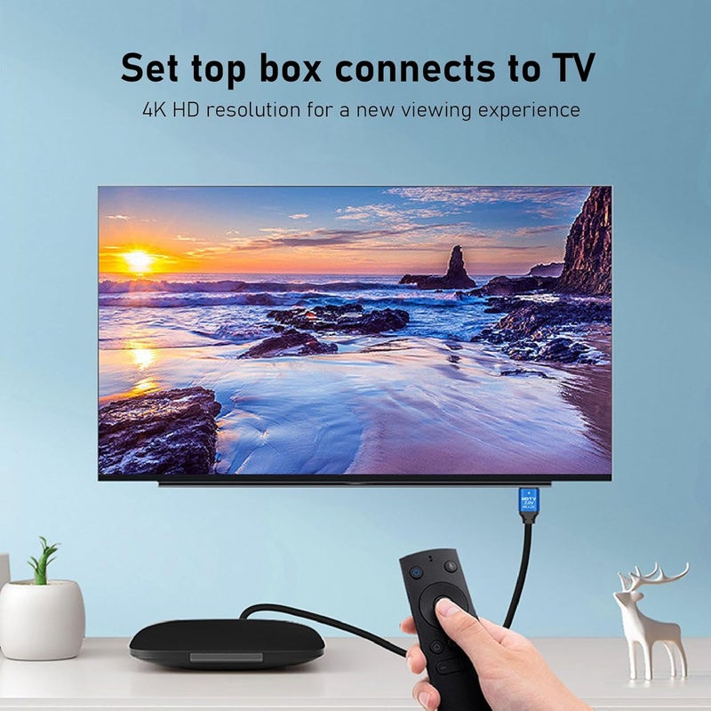 جودة اقتصادية مطورة كابل SHDCable بطول 100 قدم، يدعم 4K 3D 1080P UHD بسرعة 18 جيجابت في الثانية، إيثرنت، معتمد CL3 داخل وخارج المباني حر وبارد تصميم أنيق متعدد سهل التجميع مقاوم للخدش - Image 2