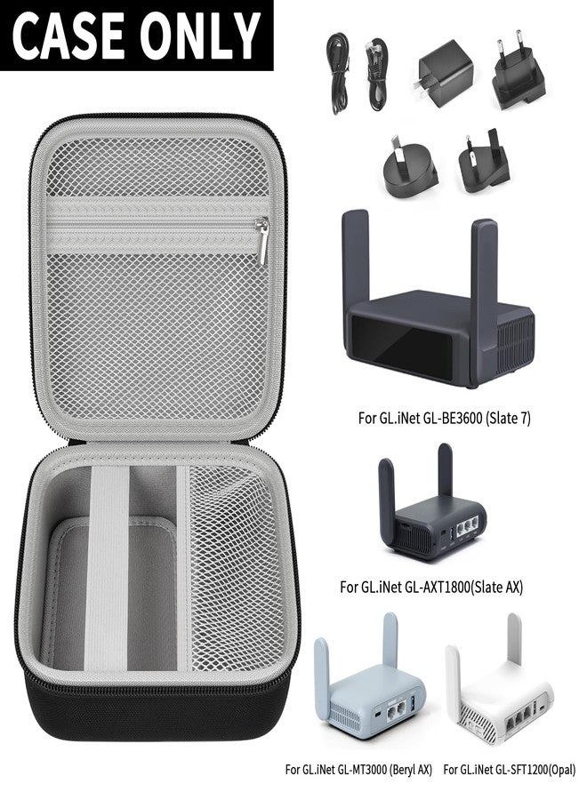 Grapsa Case Compatible with GL3600 for Glinet Travel Router Wireless, Portable WiFi Storage Holder for Ethernet Cable & Power Adapter (Box Only) - Black - Image 2