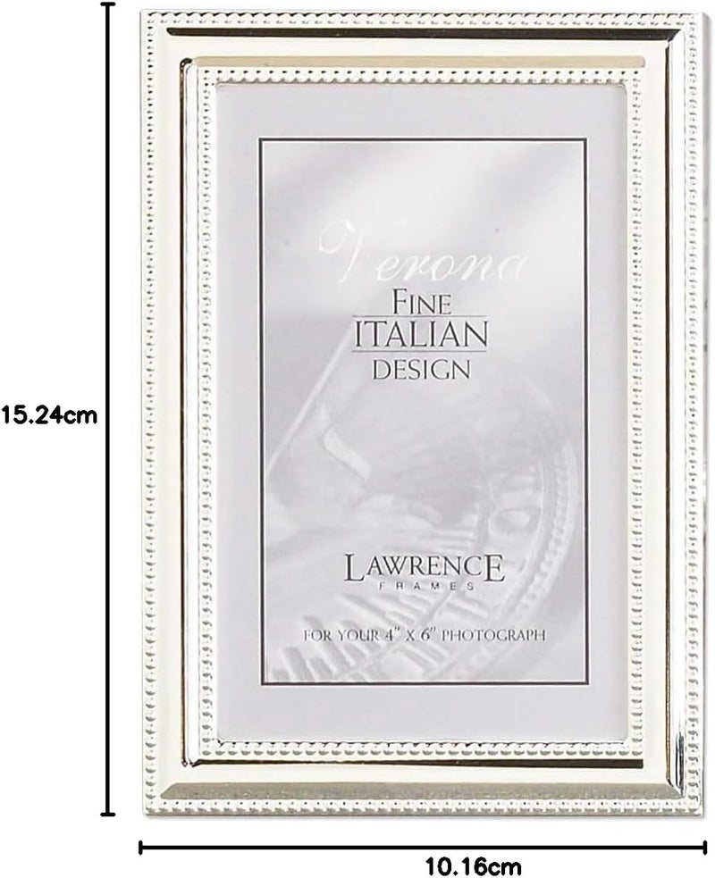 Lawrence Frames 510746 Silver-Plated Metal Picture Frame with Delicate Beading, 4x6-Inch - Image 5