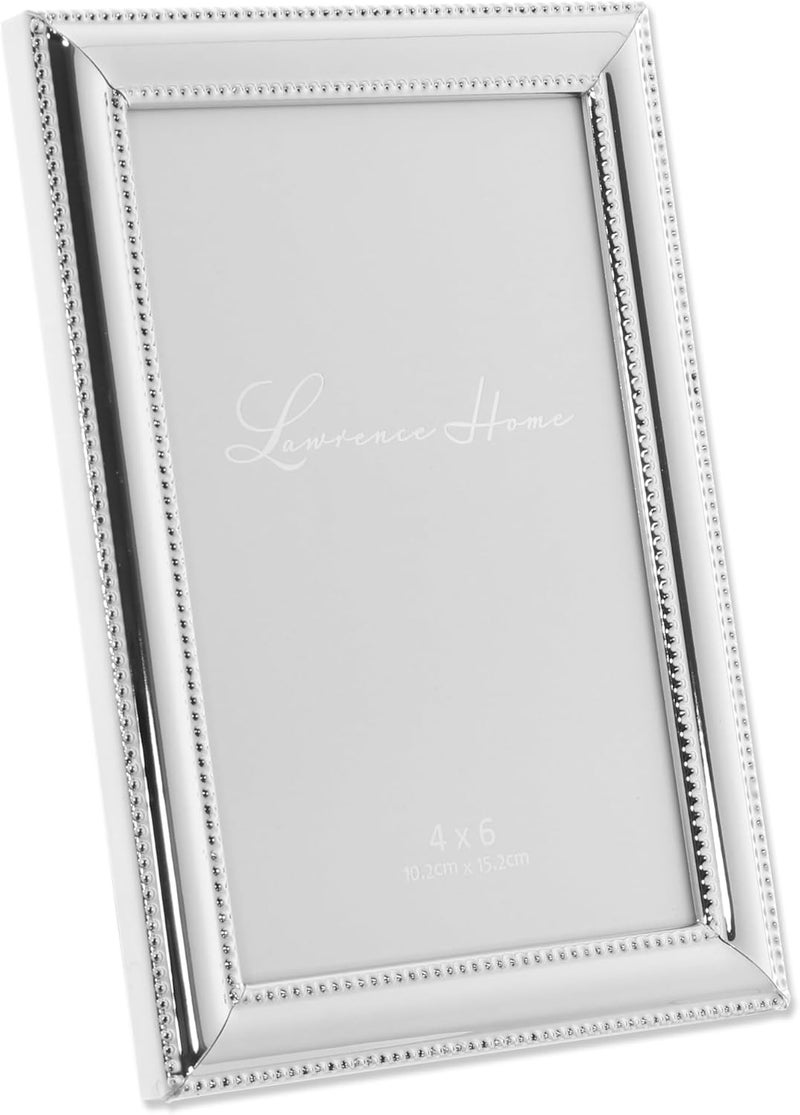 Lawrence Frames 510746 Silver-Plated Metal Picture Frame with Delicate Beading, 4x6-Inch - Image 2
