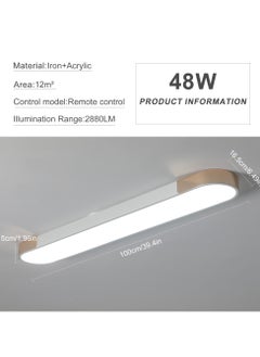 Ganeed Modern ceiling light Dimmable ceiling light with remote control Living room lamp LED ceiling light Ceiling lamp for kitchen dining room (Gold 100cm)  - Image 4