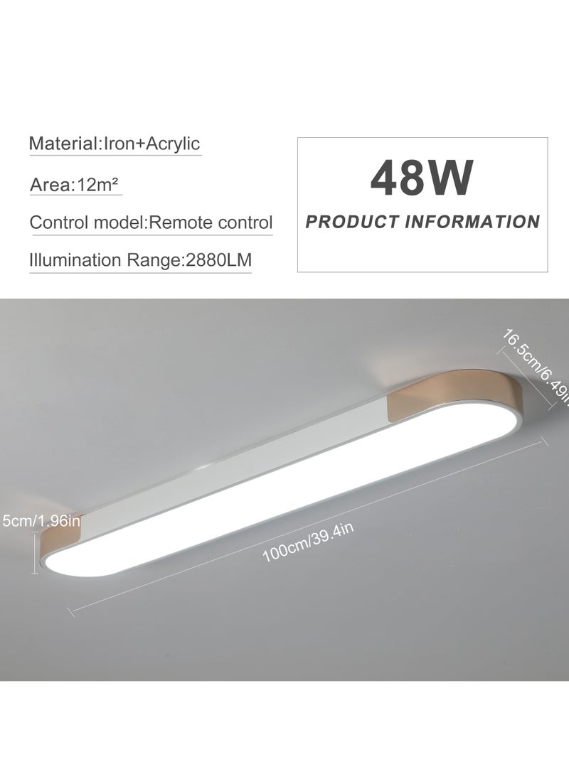 Ganeed Modern ceiling light Dimmable ceiling light with remote control Living room lamp LED ceiling light Ceiling lamp for kitchen dining room (Gold 100cm)  - Image 4