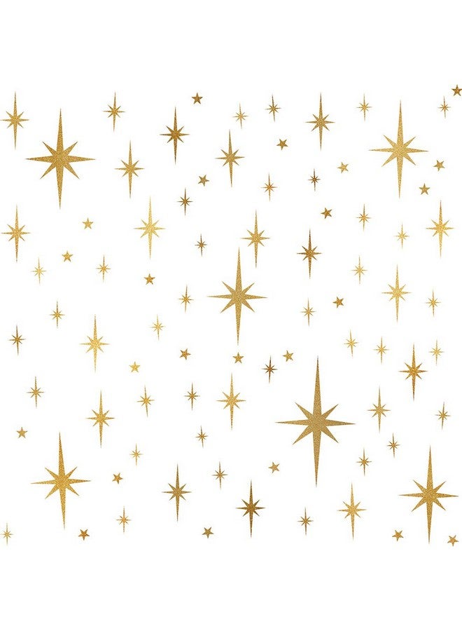 إيزما ملصقات حائط على شكل نجمة لغرف الفتيات (116 قطعة) ملصق جداري لامع وملصقات نجوم مقشرة 6 أحجام - Image 1