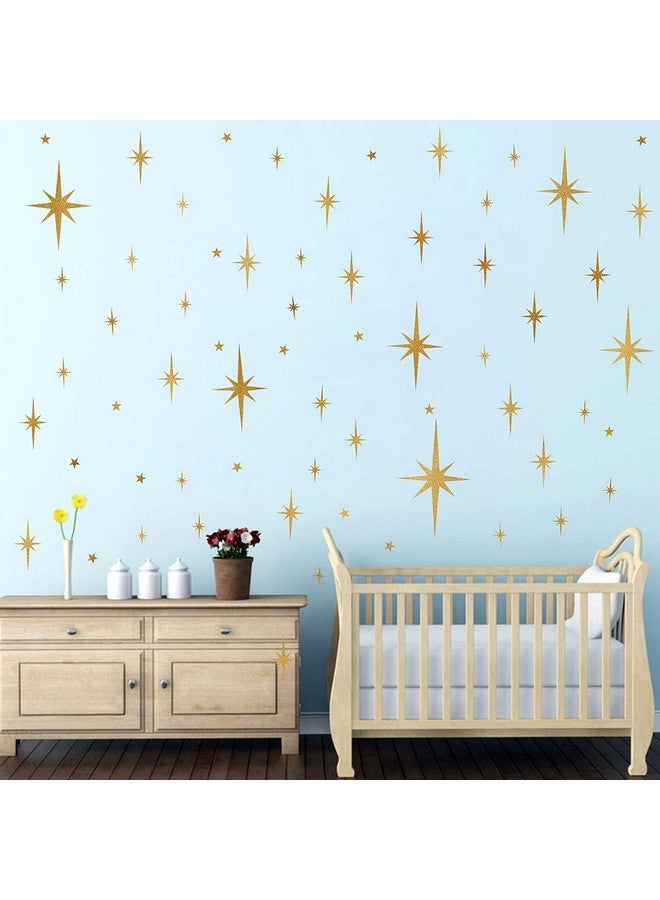 إيزما ملصقات حائط على شكل نجمة لغرف الفتيات (116 قطعة) ملصق جداري لامع وملصقات نجوم مقشرة 6 أحجام - Image 3