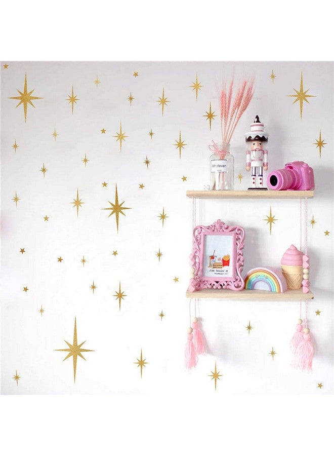 إيزما ملصقات حائط على شكل نجمة لغرف الفتيات (116 قطعة) ملصق جداري لامع وملصقات نجوم مقشرة 6 أحجام - Image 4