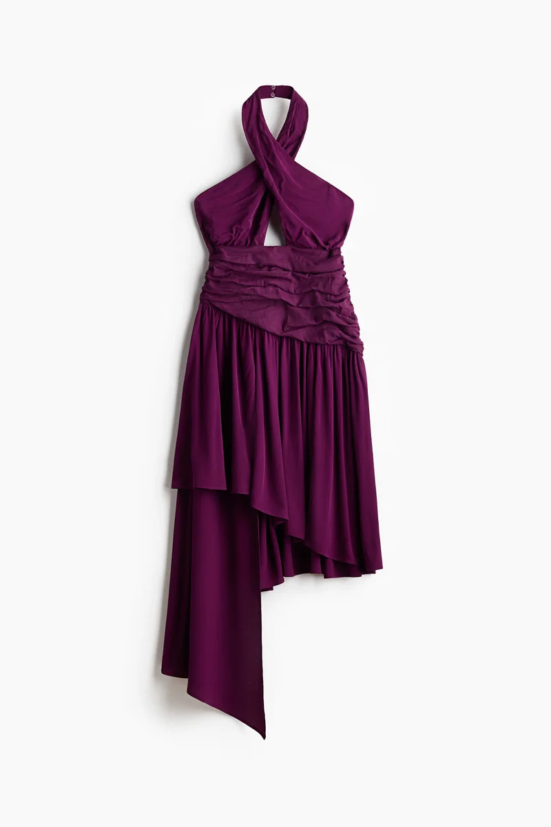 Asymmetric halterneck dress