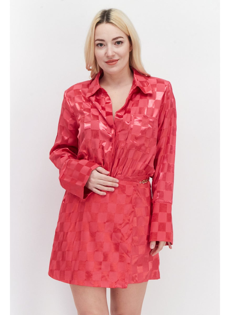 Women Checkered Long Sleeve Play Suite, Dark Pink - pzsku/Z5EC584A7FB6203D5C896Z/45/_/1724350953/5ad9193c-d34b-41a7-95d4-583469ab74a1