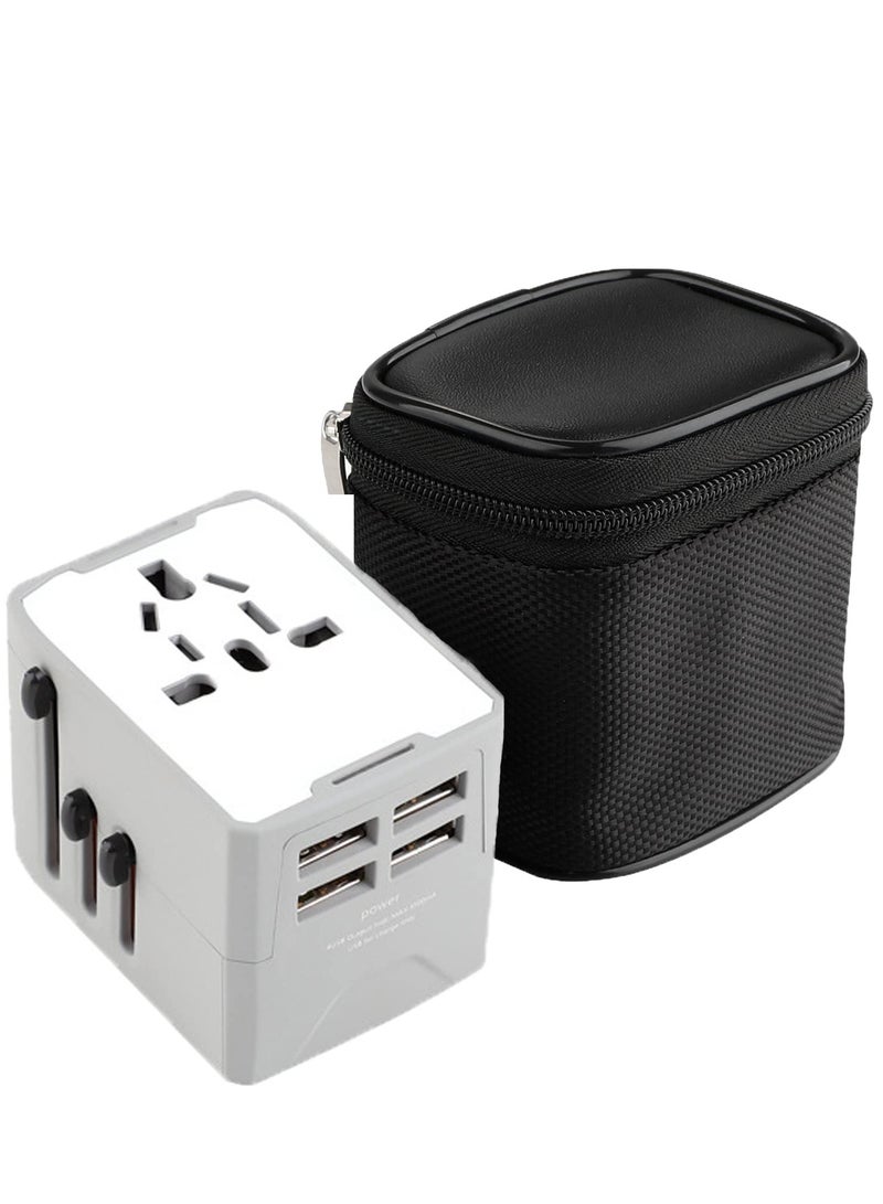 Travel Universal Plug Adapter International Power Adapter with 3 USB Ports 1 Type-C Port Travel Essentials for Europe US, EU, UK, AU 160 Countries with Storage Case - Image 1