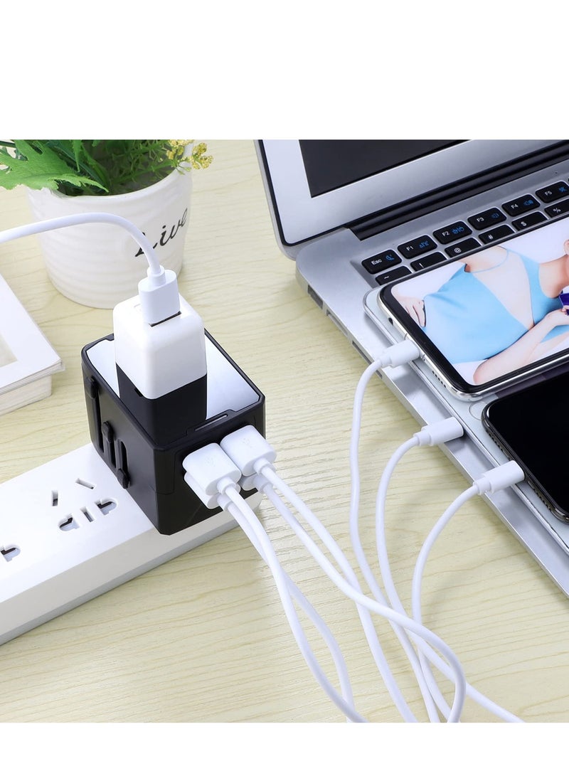 Travel Universal Plug Adapter International Power Adapter with 3 USB Ports 1 Type-C Port Travel Essentials for Europe US, EU, UK, AU 160 Countries with Storage Case - Image 5