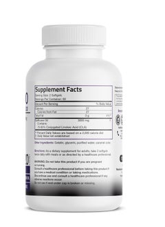Bronson CLA 3000 Extra High Potency Supports Healthy Weight Management Lean Muscle Mass Non-Stimulating Conjugated Linoleic Acid 120 Softgels  - Image 2