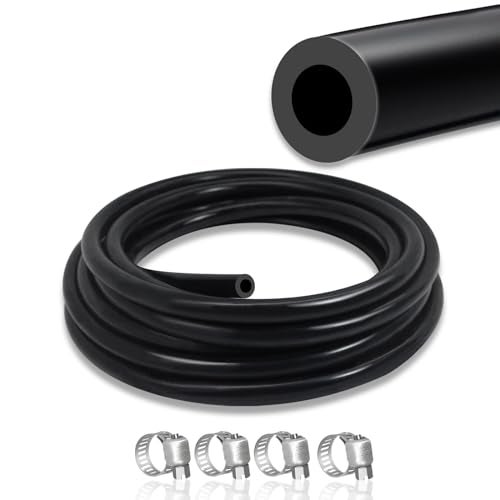 SDZONGES Vacuum Hose 38 10mm ID 5FT Automotive Vacuum Line 130PSI Max Pressure Silicone Hose with 4 Clamps - Image 1