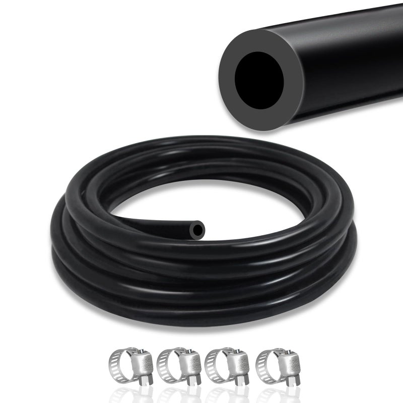 SDZONGES Vacuum Hose 38 10mm ID 5FT Automotive Vacuum Line 130PSI Max Pressure Silicone Hose with 4 Clamps - Image 2