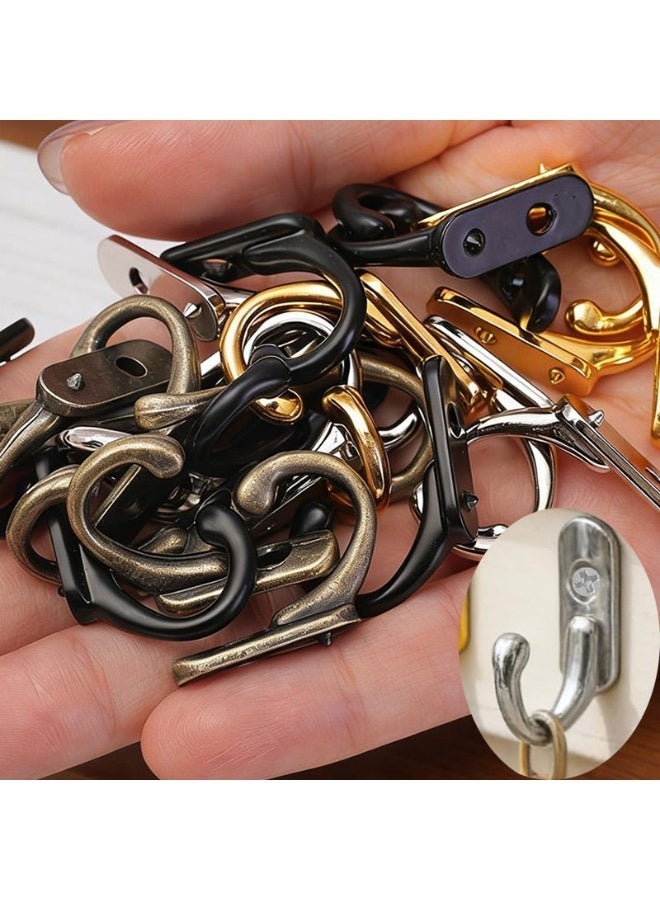 Vintage Wall Mounted Metal Hooks for Hanging Jewelry Keys Towel Bag Small Hangers Bathroom Kitchen Storage Hook Rack with Screw - Image 1