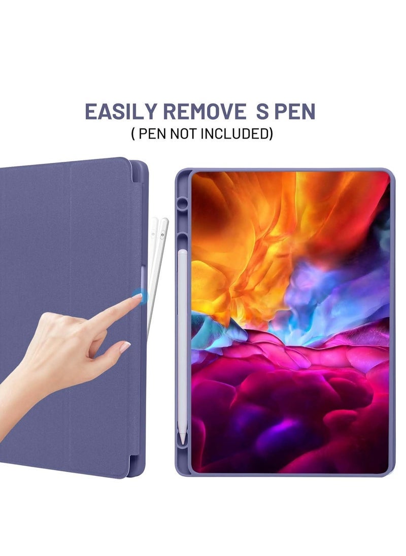 Gravity Case Compatible with Samsung Galaxy Tab A9 Plus / A9+ 11 Inch 2023, SM-X210/X216/X218 | Trifold Stand Protective Case with Pen Holder | Auto Sleep/Wake Function | Durable Blue Grey Case for Samsung Tab A9+ Protection - Image 2