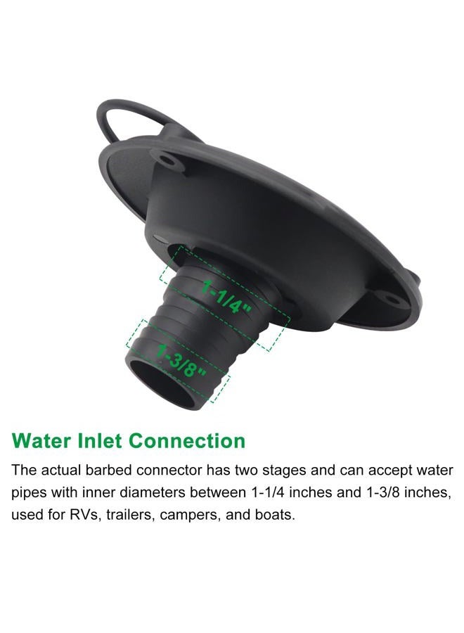 Ambuker RV Fresh Water Inlet ABS Plastic Gravity Fill Hatch Inlet with Dustproof Cover and Filter Screen Leak Proof Water Tank Replacement Adapter for RV Camping Vehicle Trailer Boat (Black) - Image 4
