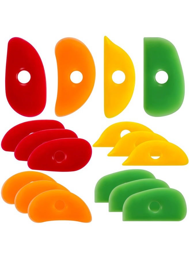 Sherr 12 Pcs Soft Rubber Rib for Pottery Clay Silicone Ceramics Tools Multi Styles Pottery Rubber Clay Ceramic Ribs for DIY Smooths Shapes Sculpting Ceramics Tool(Classic Style,Classic Color) - Image 1