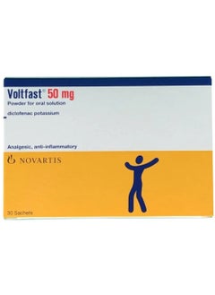 Voltfast Diclofenac 50mg Powder For Oral Solution, Analgesic & Anti Inflammatory Sachets, Pack of 30's
