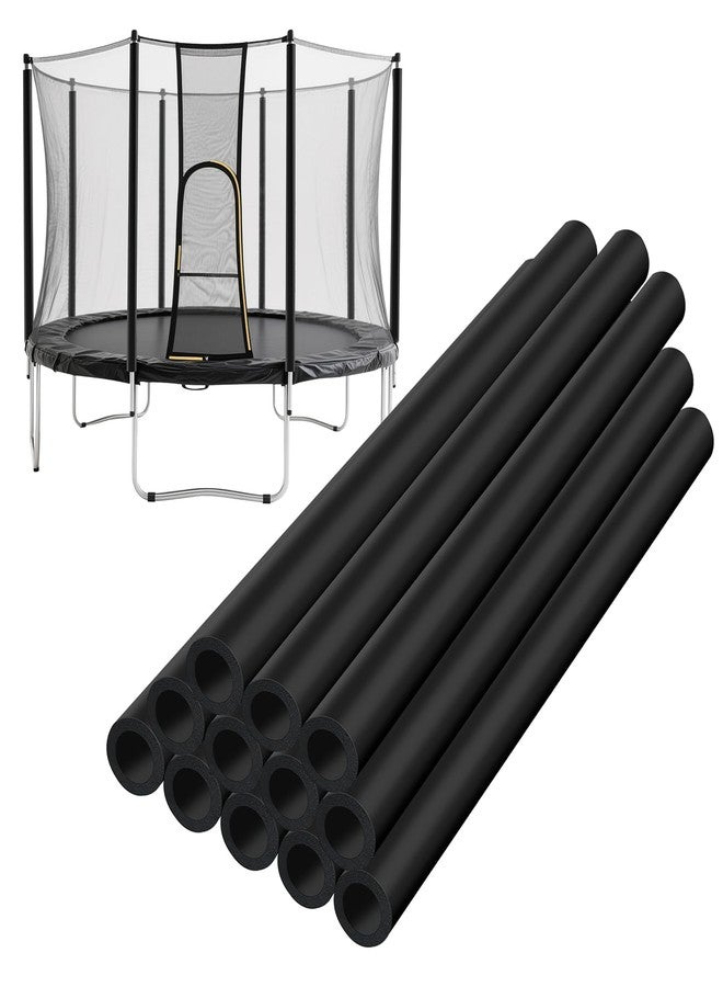 Hlimior 12PCS Trampoline Pole Foam Sleeves 35.5 "and 25 Ties, Waterproof Trampoline Pole Covers Replace Outdoor Accessories (Black) - Image 1