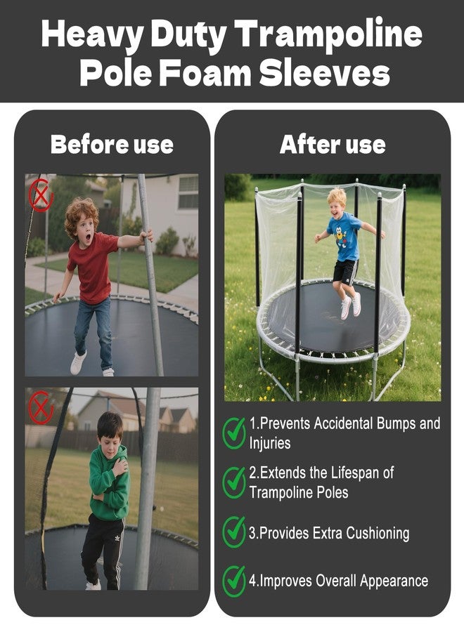 Hlimior 12PCS Trampoline Pole Foam Sleeves 35.5 "and 25 Ties, Waterproof Trampoline Pole Covers Replace Outdoor Accessories (Black) - Image 5