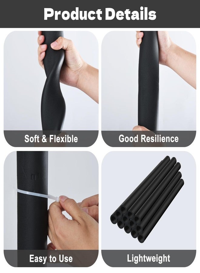 Hlimior 12PCS Trampoline Pole Foam Sleeves 35.5 "and 25 Ties, Waterproof Trampoline Pole Covers Replace Outdoor Accessories (Black) - Image 3