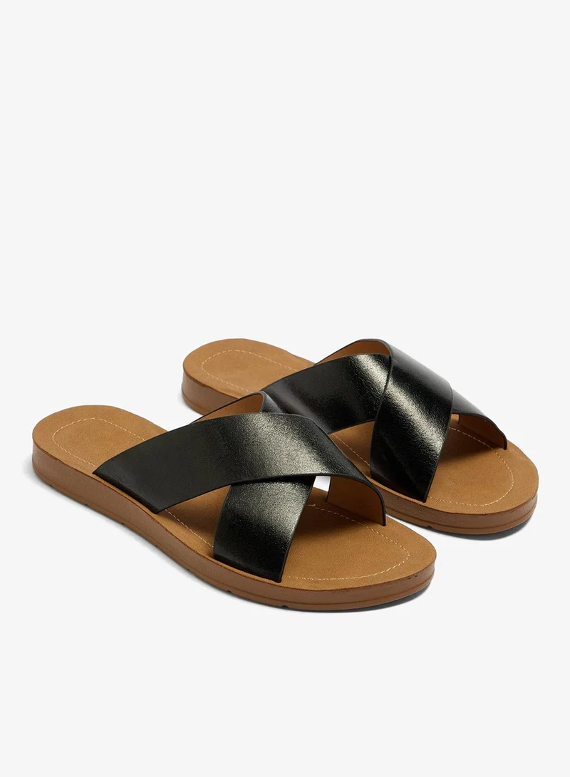 ماتلان Soleflex Black Cross Strap Sandals