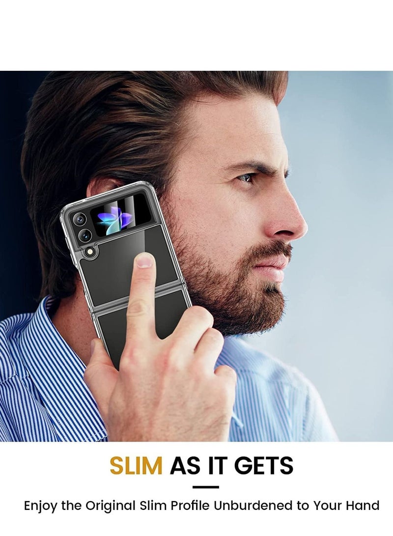 Case for Samsung Galaxy Z Flip 4 Case Cover Clear Back Slim Thin Premium TPU Crystal Shockproof Protective Anti Yellow for Samsung Galaxy Z Flip - Image 4
