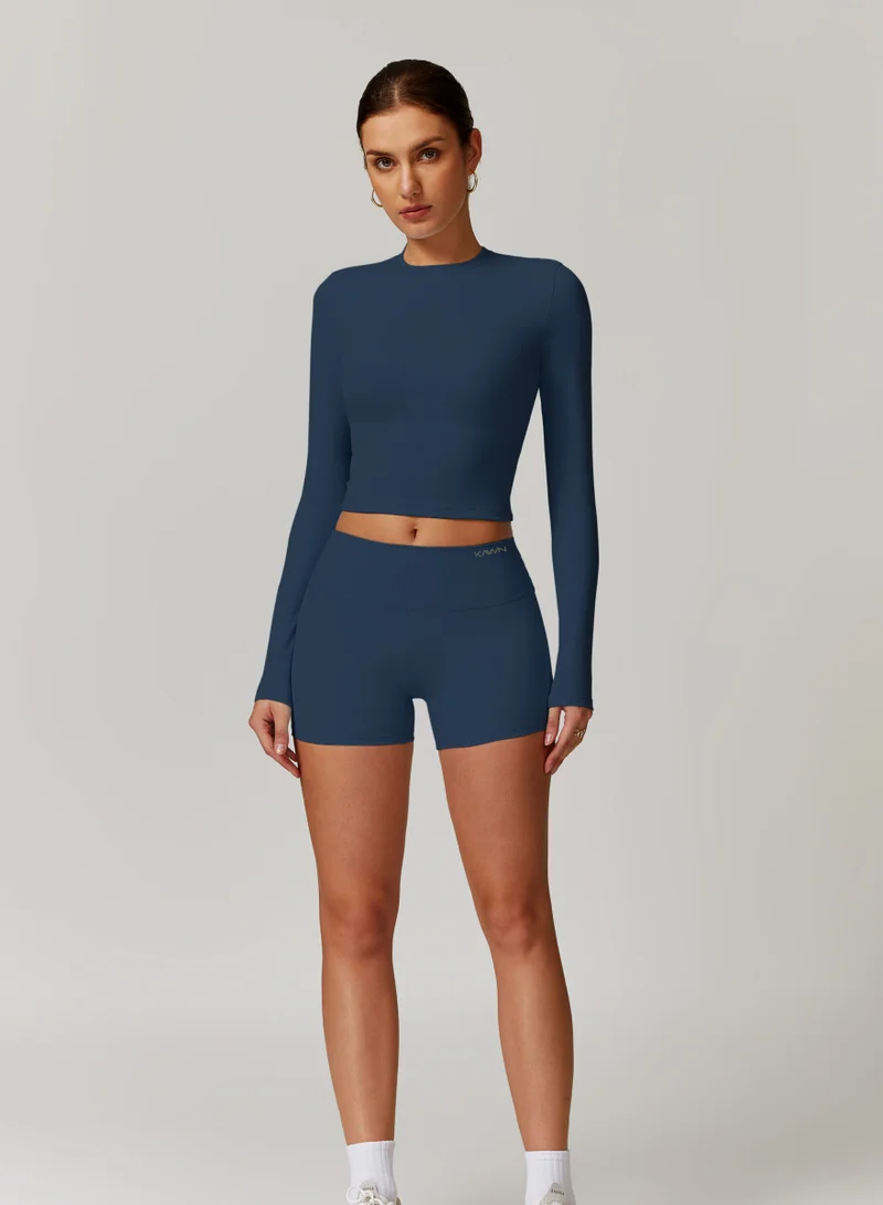 KAWN.YOGA Womens Long Sleeves Fitted Crop Top