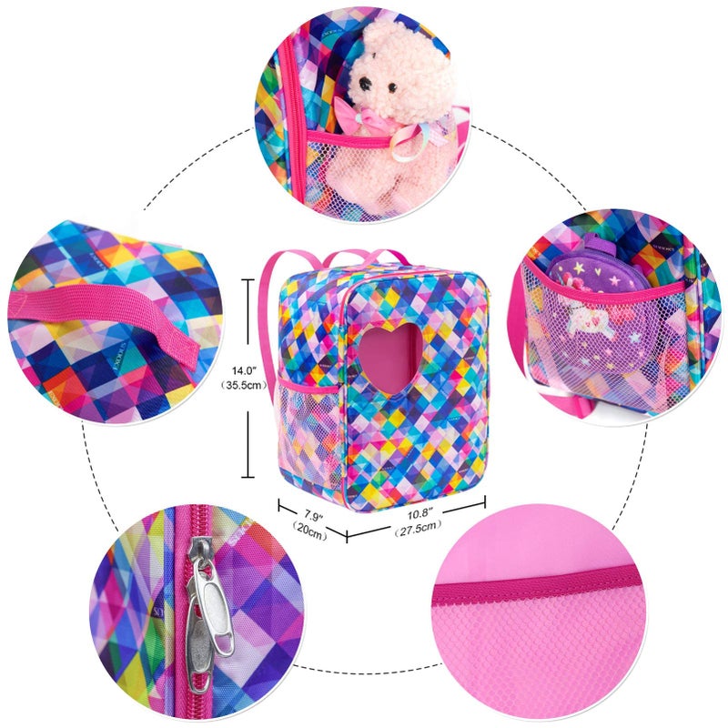 Ecore Fun 5 Items 18 inch Dolls Bag Set and Accessories Including 18 Inch Doll Clothes, Shoes, Sunglasses, Doll Backpack and Toy Dog - Image 5