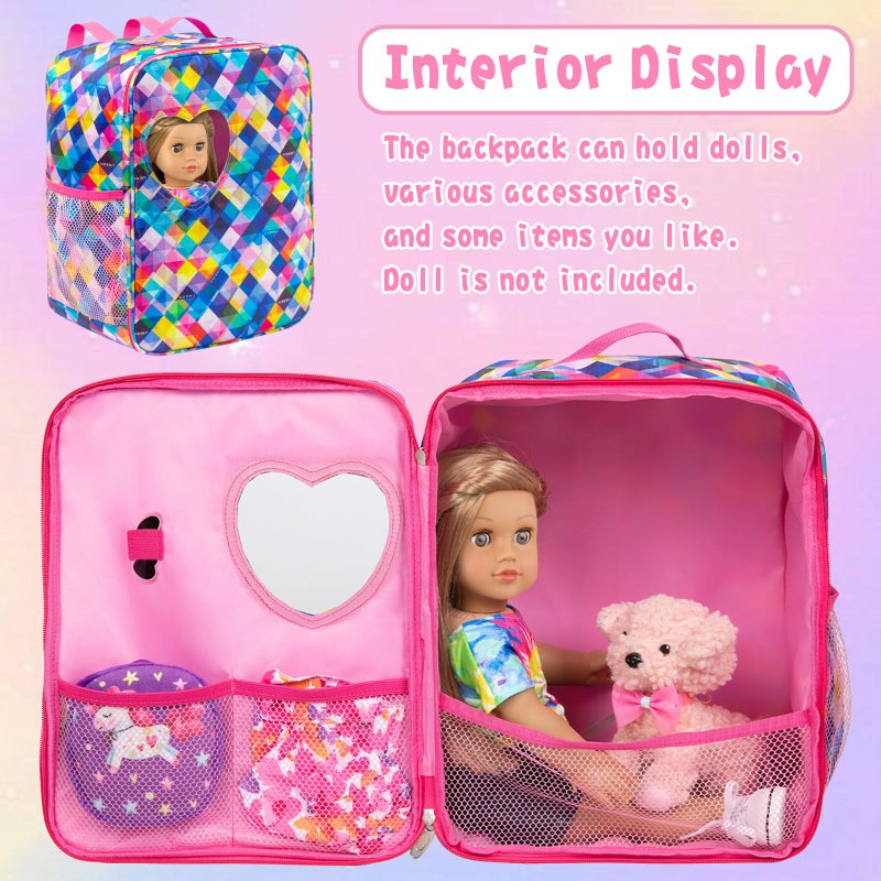Ecore Fun 5 Items 18 inch Dolls Bag Set and Accessories Including 18 Inch Doll Clothes, Shoes, Sunglasses, Doll Backpack and Toy Dog - Image 4