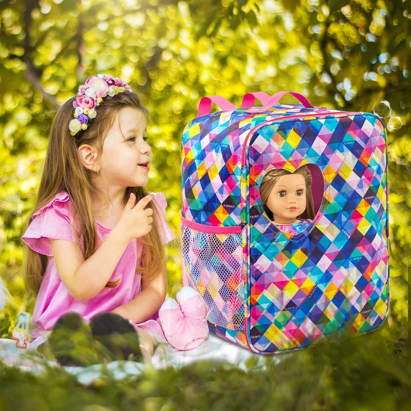 Ecore Fun 5 Items 18 inch Dolls Bag Set and Accessories Including 18 Inch Doll Clothes, Shoes, Sunglasses, Doll Backpack and Toy Dog - Image 3