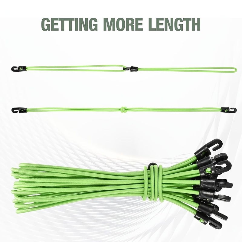 24 Reusable Black Elastic Straps With Hooks For Secure Fastening Organization Travel Camping Automotive Gear - Image 2
