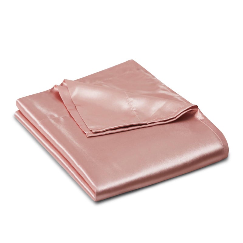 Ersmak Satin Flat Sheet Only  Single Flat Sheet King  Luxury & Ultra Soft Silky Bedding Top Sheet for King Mattress - Champagne - Image 1
