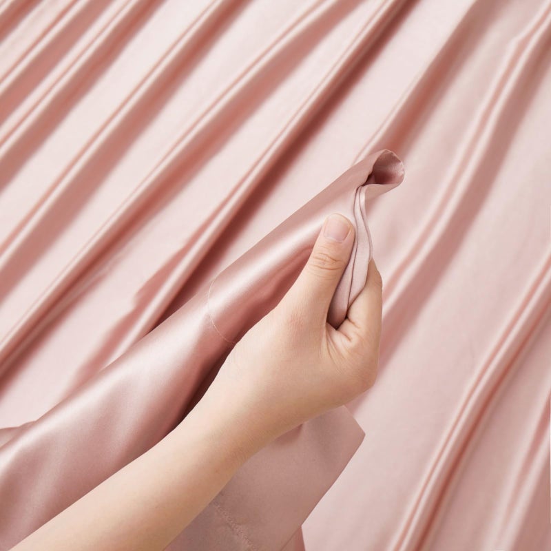 Ersmak Satin Flat Sheet Only  Single Flat Sheet King  Luxury & Ultra Soft Silky Bedding Top Sheet for King Mattress - Champagne - Image 5