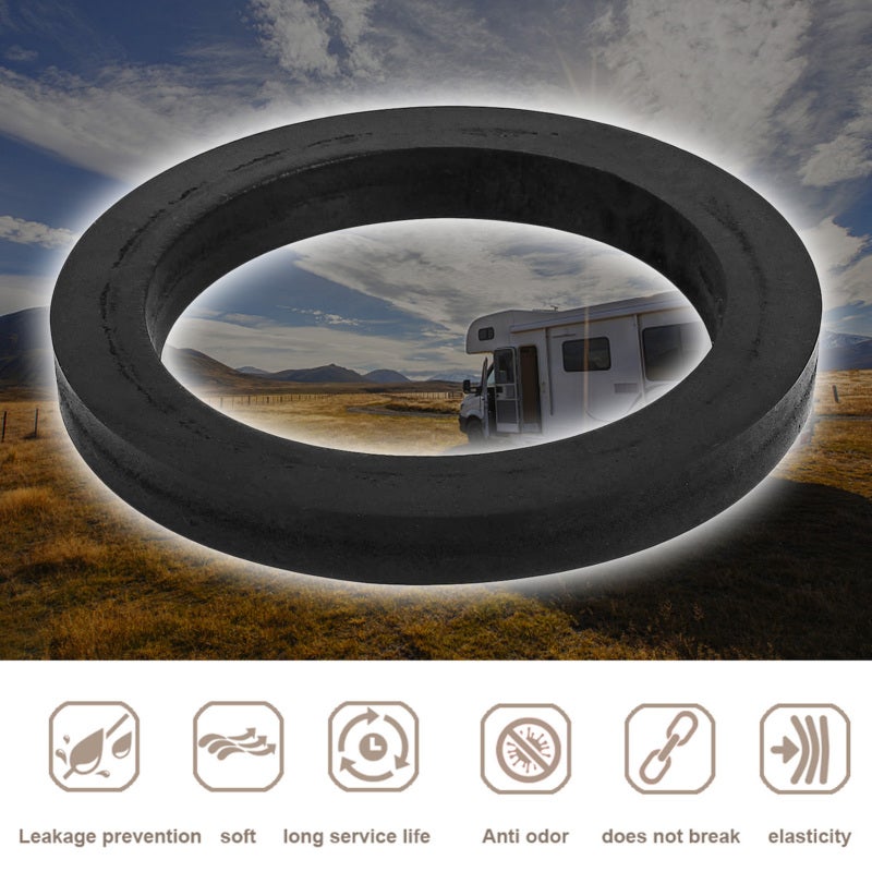 RV Toilet Seal: Black High-quality Rubber Perfect Fit Replacement - Leak & Odor Prevention Gasket for Dometic 300 310 320 RV Toilets Replace Part 385311652 - Image 3