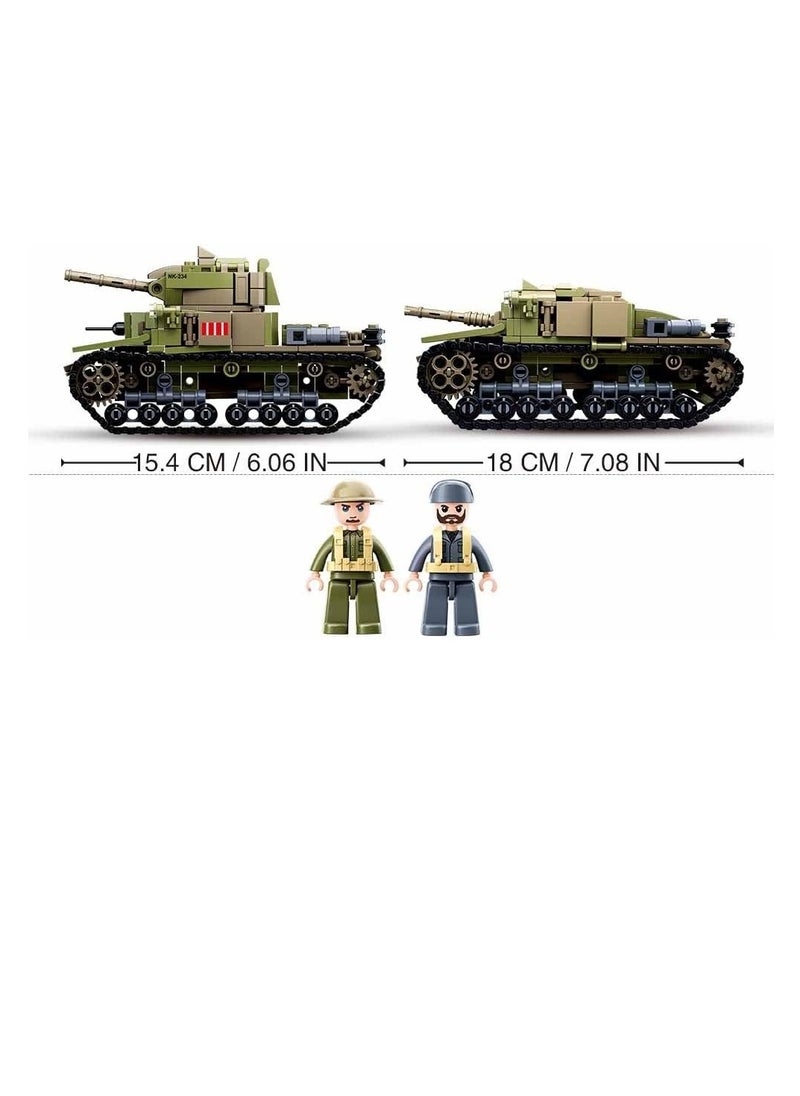 Sluban - Sluban - WWII Army 2 in 1 Italian Tank Bricks Set 463 Pieces - M38-B0711 - Image 1