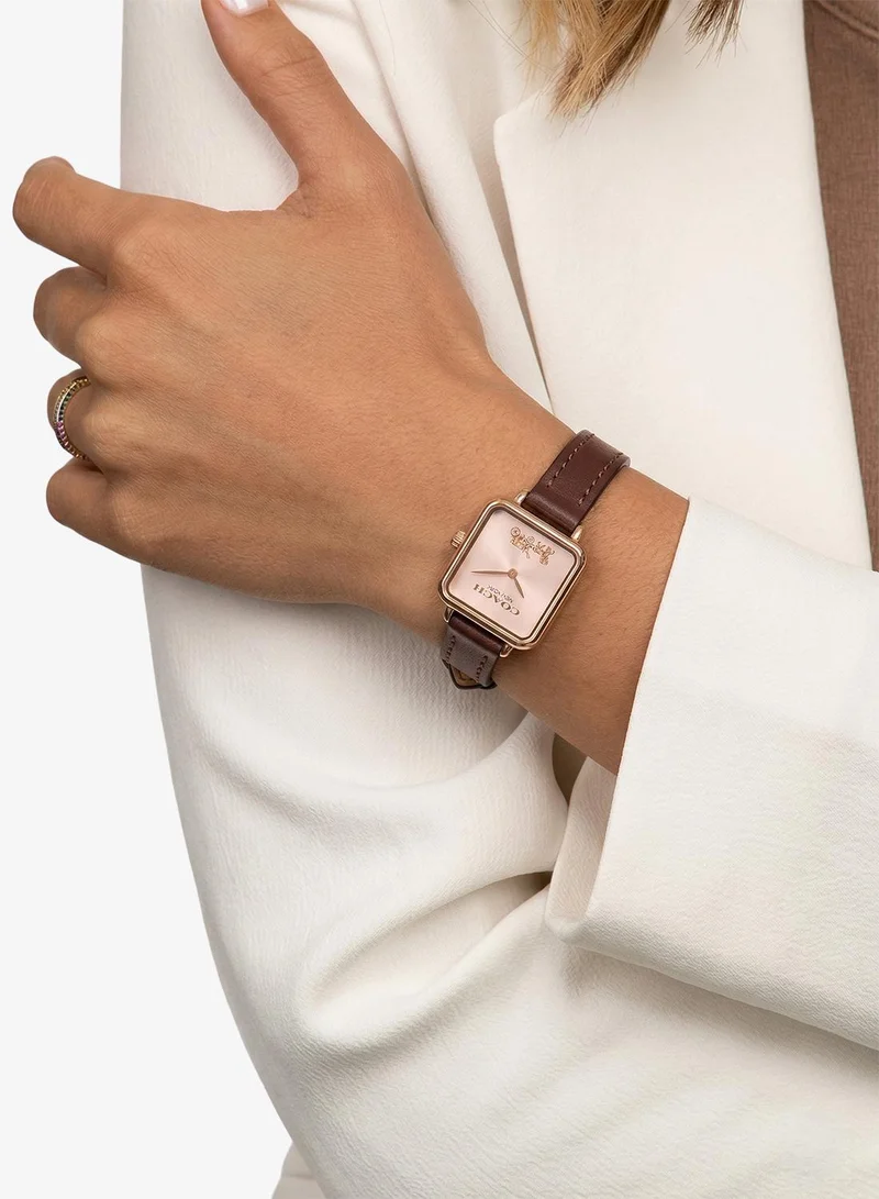 COACH  2-Hand Cass Collection Quartz Movement Watch For Women With Red Leather Strap - 14504229 for Women | Best Price UAE