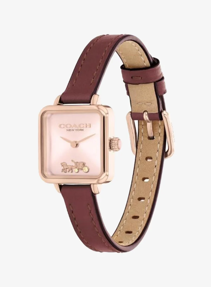 Coach  2-Hand Cass Collection Quartz Movement Watch For Women With Red Leather Strap - 14504229 for Women | Best Price UAE