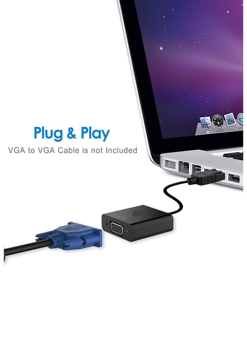 محوّل فيديو من DisplayPort (ذكر) إلى VGA (أنثى) – كابل 25 سم لتوصيل الحاسوب بالشاشات وأجهزة العرض بدقّة عالية - Image 3