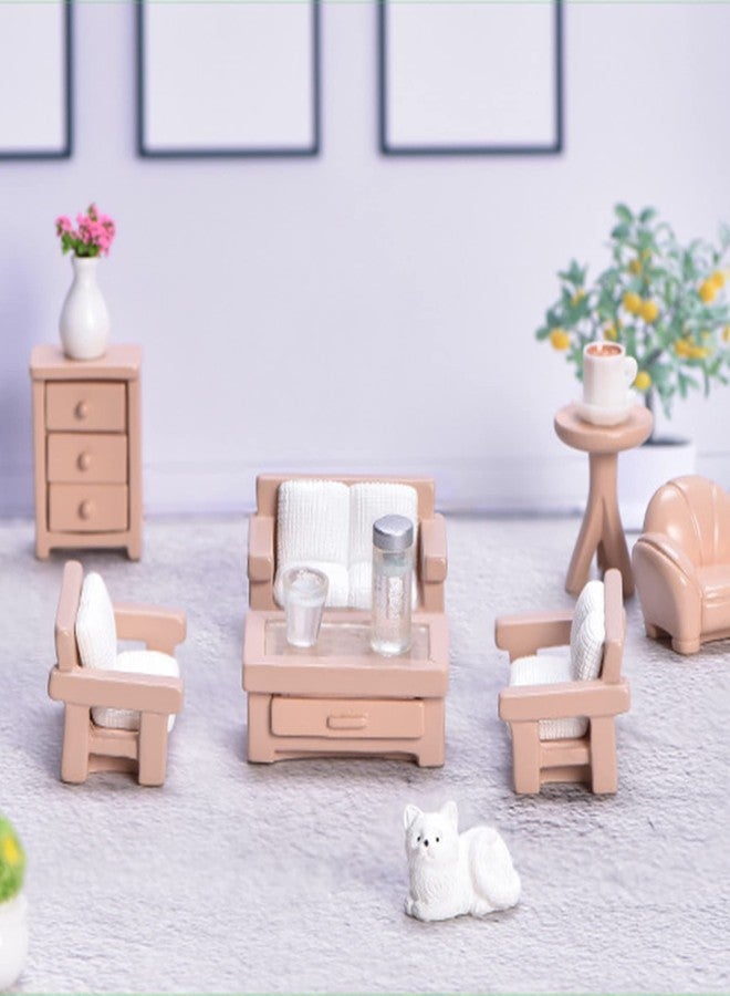 BANBALLON 23 Pieces Dollhouse Mini Furniture Decoration Set DIY Accessories Including Dining Room Sitting Living Bedroom Toys for Baby Children Girls - Image 4