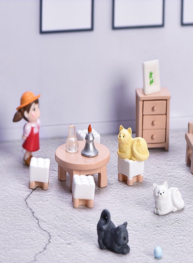BANBALLON 23 Pieces Dollhouse Mini Furniture Decoration Set DIY Accessories Including Dining Room Sitting Living Bedroom Toys for Baby Children Girls - Image 5