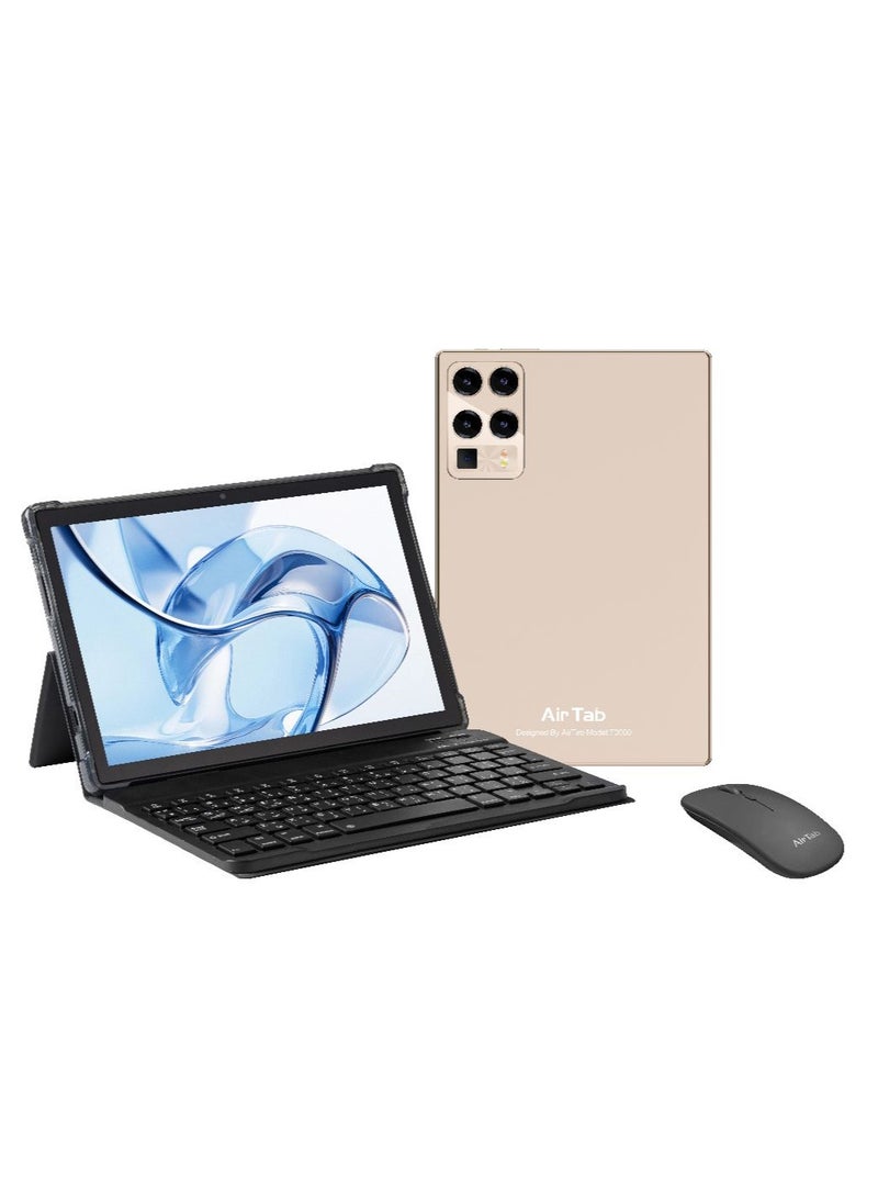 AirTab T3000 Smart Tablet 10.1-FHD Inch Display 16GB RAM 1TB ROM Gold - Image 1