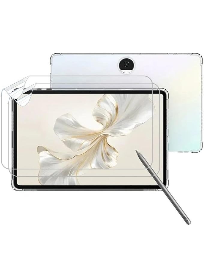 erorex [1+2 Pack] Compatible with Honor pad 9 12.1inch Case & Screen Protector Transparent TPU Protective Cover Soft Premium PET Protective Film - Image 1