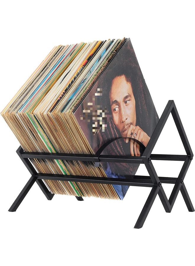 LAMAY Vinyl Record Holder -Sturdy Metal Structure(Matte Black) - Easy Assembly - Display & Storage - Eco-friendly Packaging - Image 1