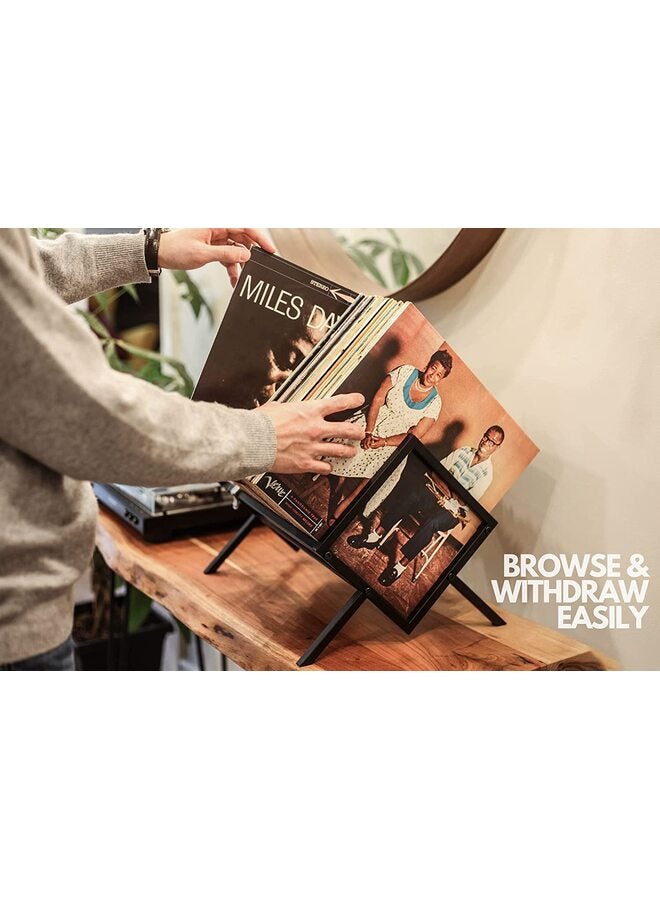 LAMAY Vinyl Record Holder -Sturdy Metal Structure(Matte Black) - Easy Assembly - Display & Storage - Eco-friendly Packaging - Image 4